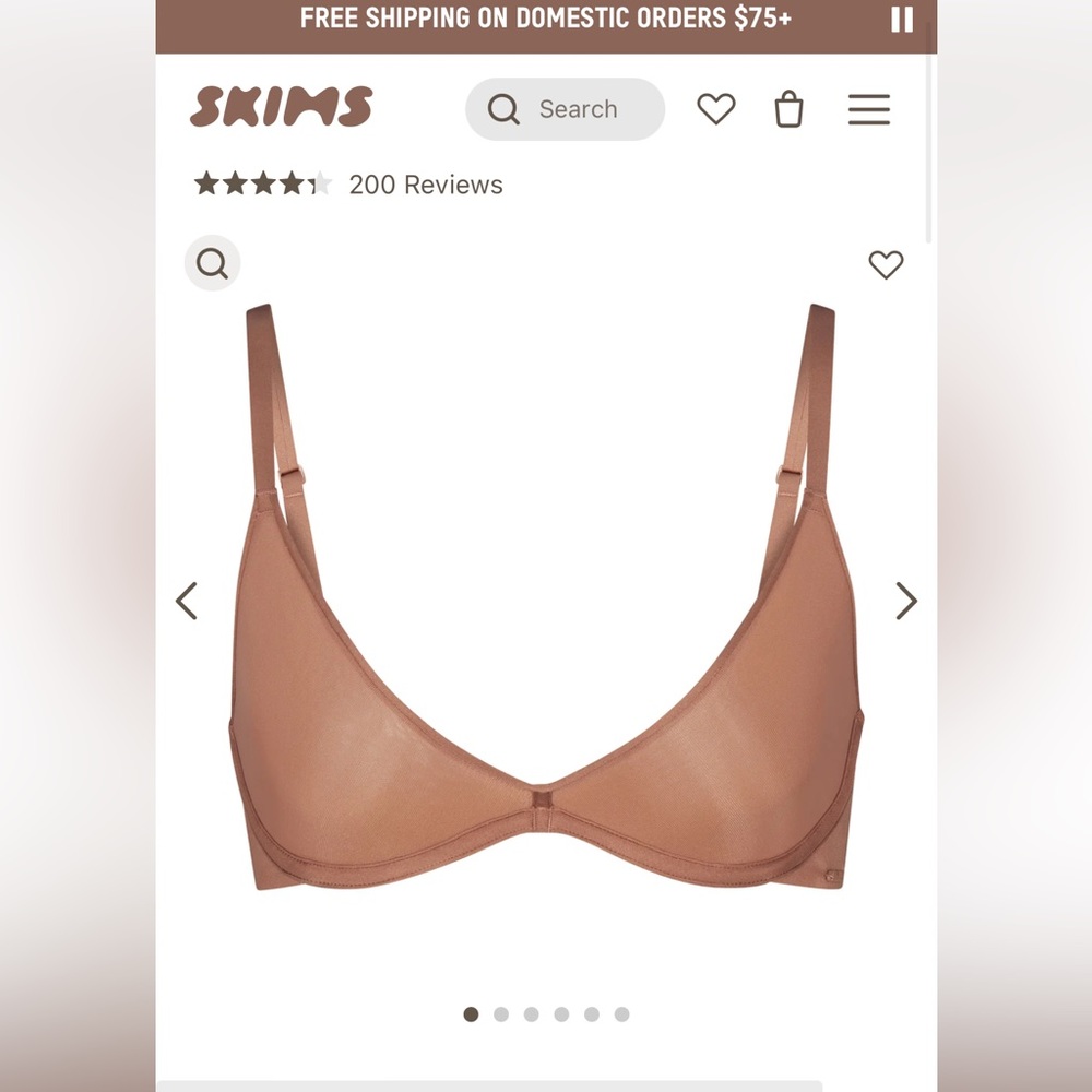 Skims Weightless Scoop Bra in Sienna size 32B